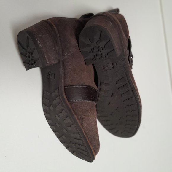 UGG Womens Wright Belted Ankle Booties Block Heel - Picture 15 of 16